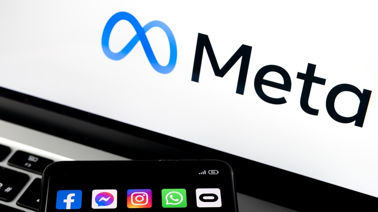 Meta logo smartphone screen