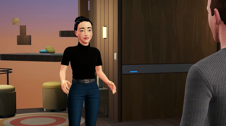 A person's virtual avatar with legs seen during the Meta Connect event.