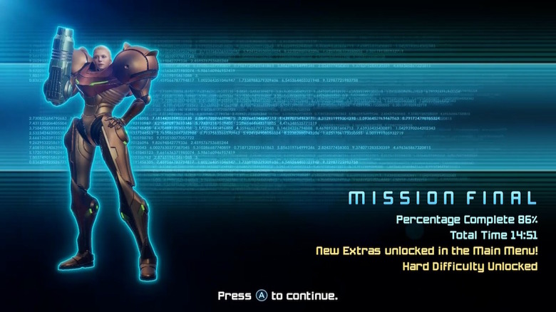 "Mission Final" status screen