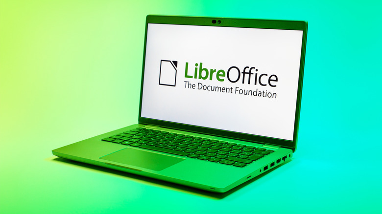 LibreOffice logo on laptop