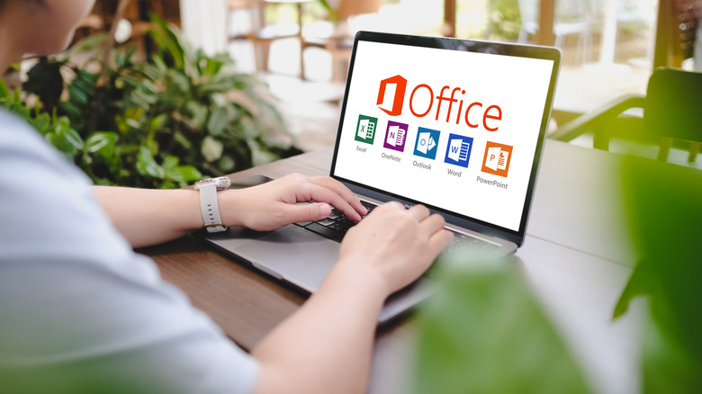 Microsoft Office apps on laptop