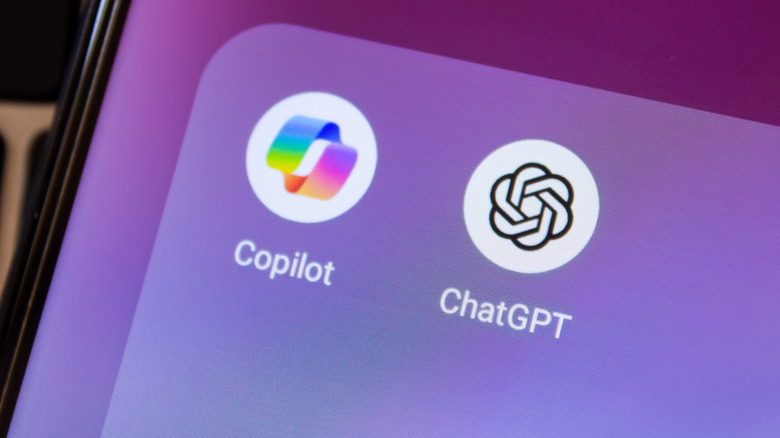 Copilot and ChatGPT app icons on iPhone