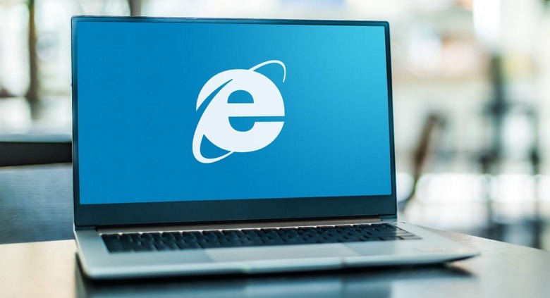 Internet Explorer on laptop