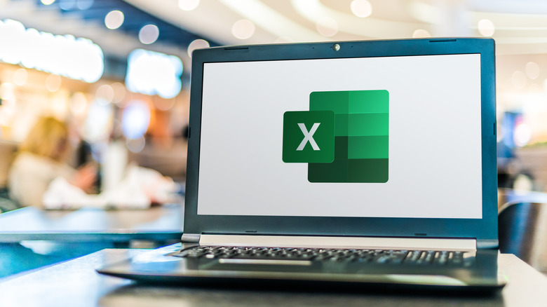 Laptop with Excel icon