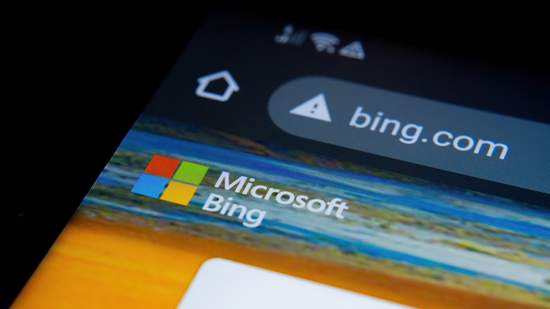 Microsoft Bing logo on display