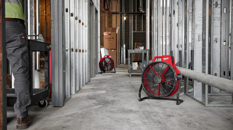 two Milwaukee M18 fans
