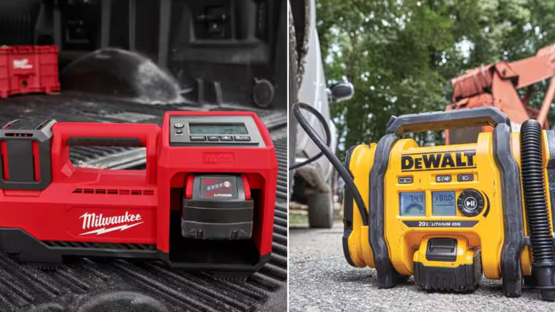 Milwaukee and DeWalt inflators