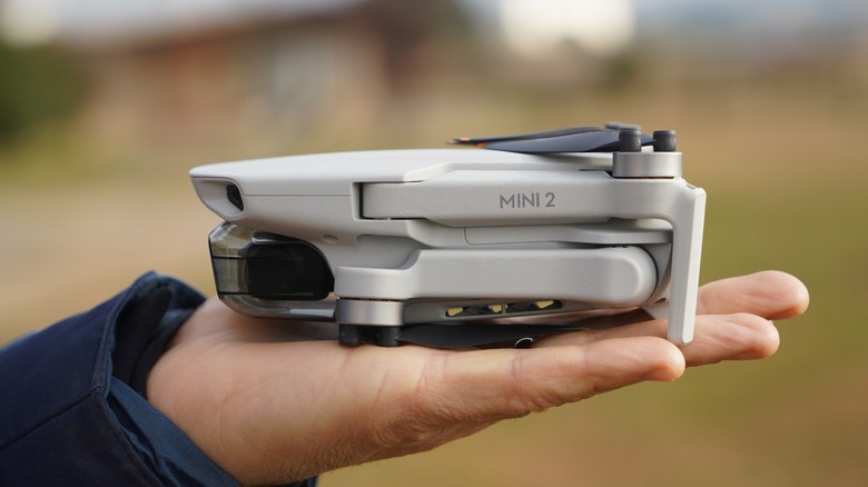 DJI Mavic Mini 2 in the palm of a hand