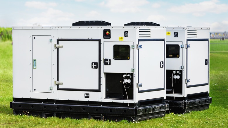 Two generator units placed outdoors