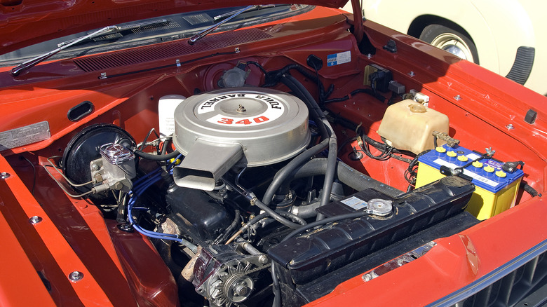 Mopar 340 engine bay