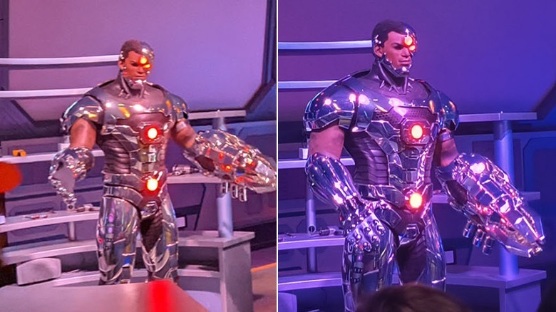 Two photos of a cyborg