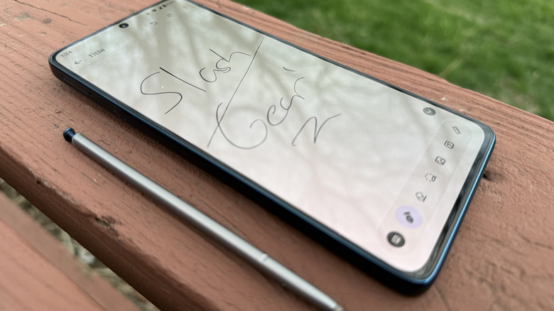 Moto G Stylus (2025) on a table