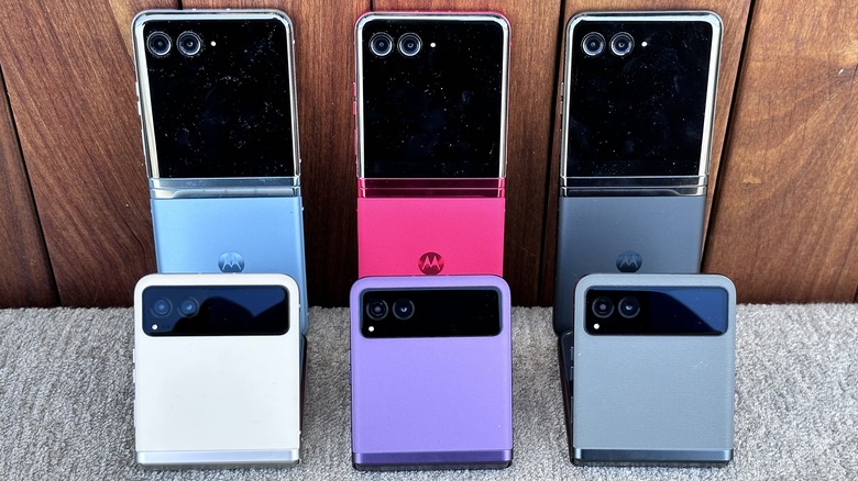 Moto RAZR phones folded and unfolded