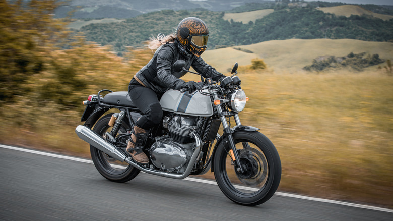 Motorcycle rider on highway