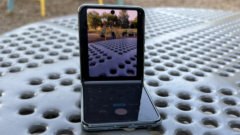 Razr Plus on a table