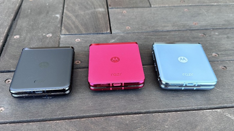 The Motorola in various color options.