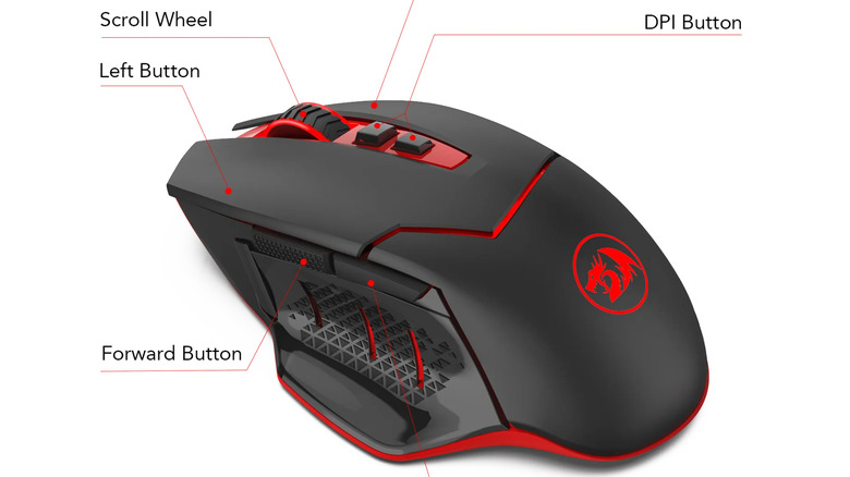 Physical buttons on a Redgragon gaming mouse