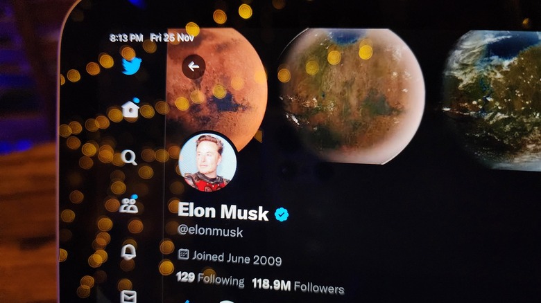 Twitter account of Elon Musk