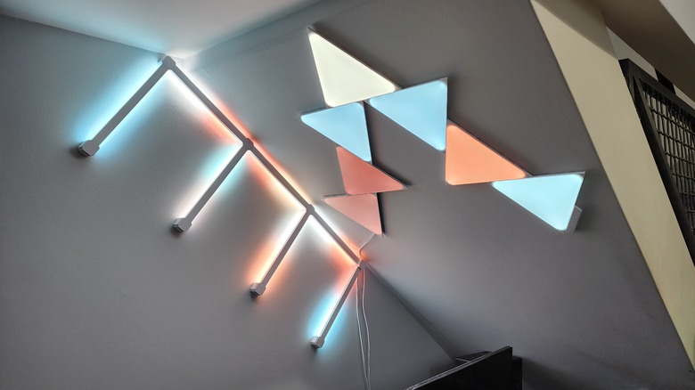 Nanoleaf Lines Squared and Shapes Triangles