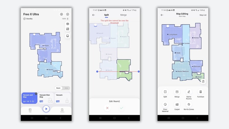 mapping features in narwal freo app