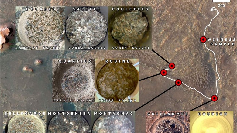 Previous Perseverance Martian samples