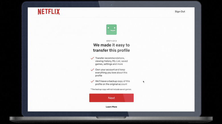 Converting Netflix profile into account