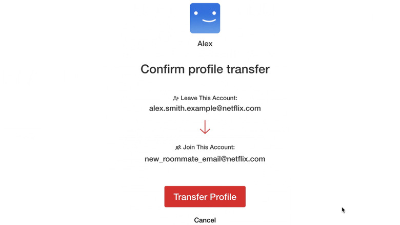 Netflix profile transfer in action