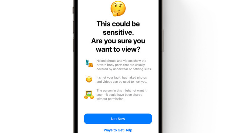 Native sensitive content warnings on iOS 17