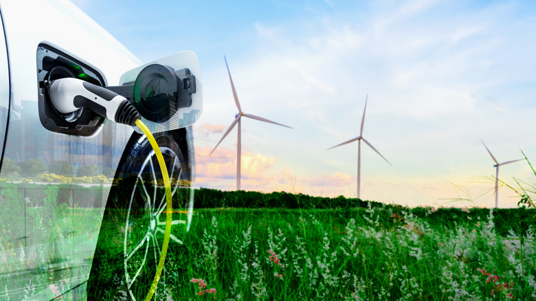 EV charging near windmills