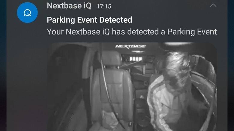 An alert about a tall, handsome, well dressed man entering the car