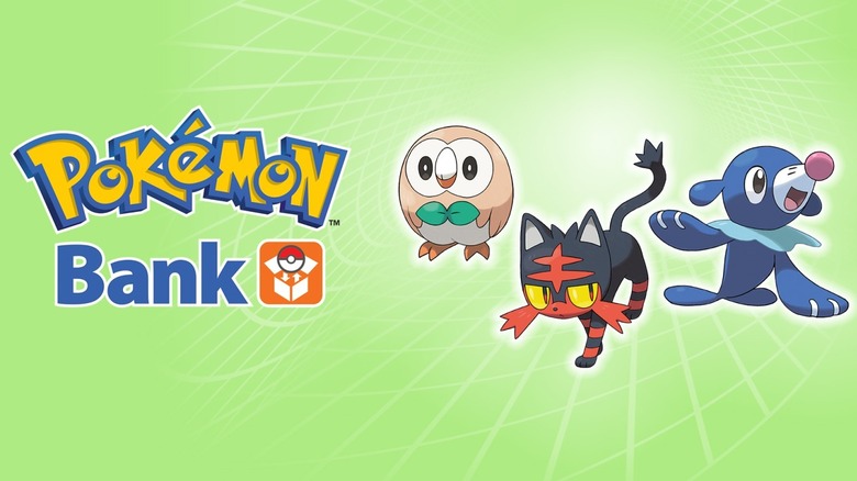 Pokemon Bank logo and creatures