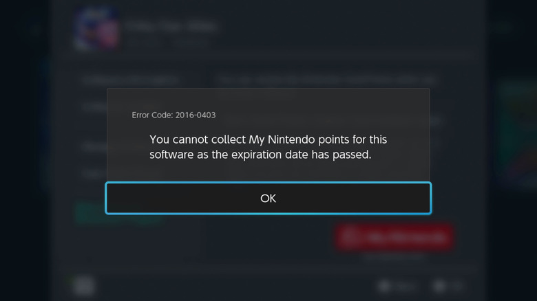 Switch point expiration error code