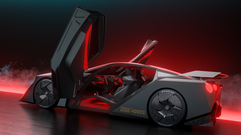 Side view of Nissan Hyper Force concept with doors open