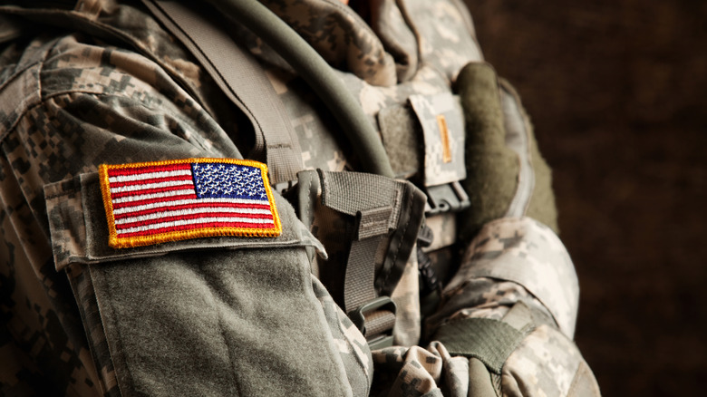 A U.S. Army soldier in a Universal Camouflage Pattern uniform.