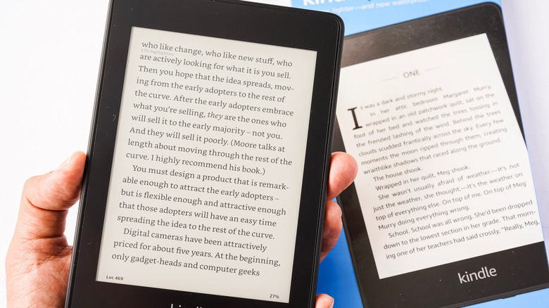 kindle paperwhite displaying ebook 