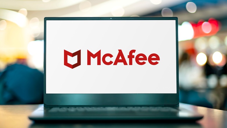 McAfee logo on a laptop