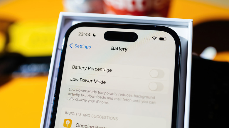 Battery settings on iPhone