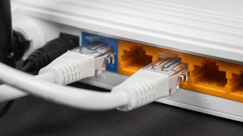 Ethernet cable connected to router