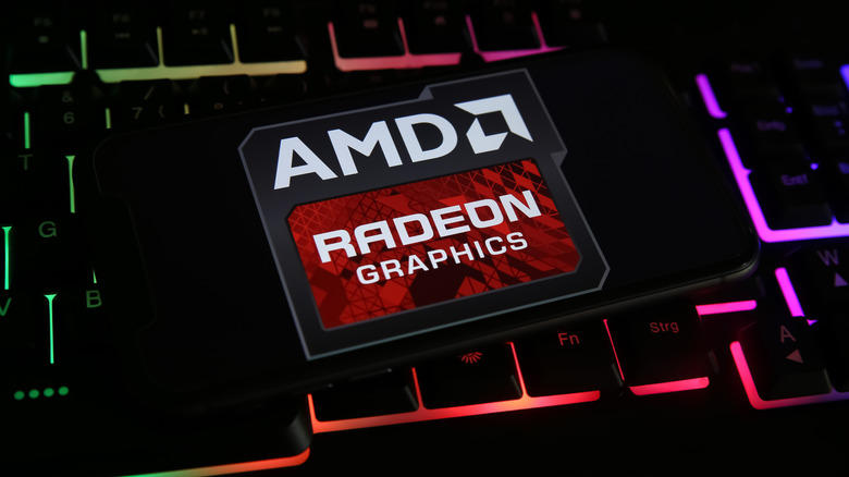 AMD Radeon Graphics logo on keyboard