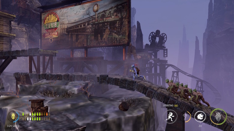 Classic Oddworld moment of Abe leading mudokons