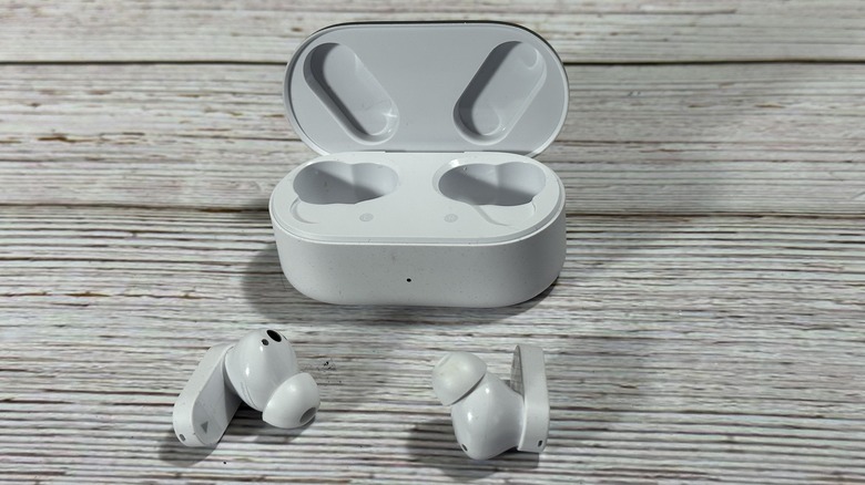 Earbuds on a table