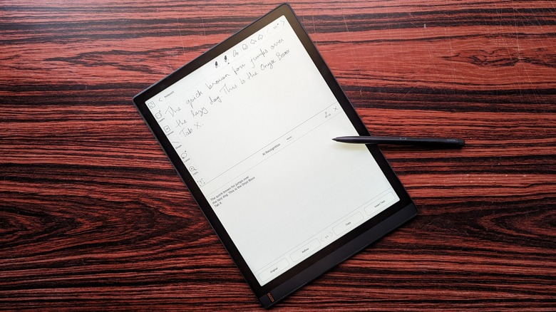 Onyx Boox Tab X handwriting recognition with Pen2 stylus