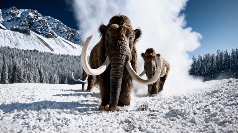 mammoths in the tundra created by Sora