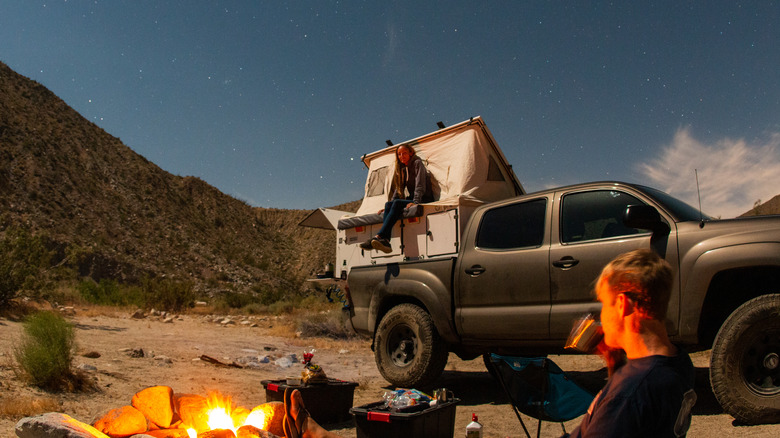 Overlanding pick-up truck car camping