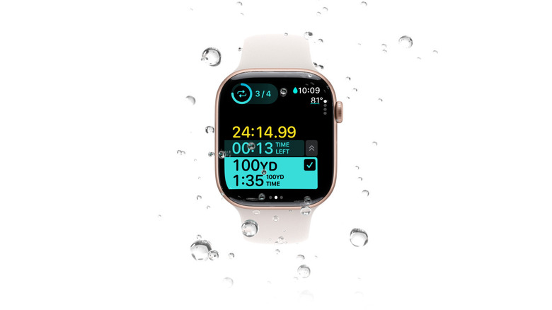 Apple Watch Series 10 submerged in water