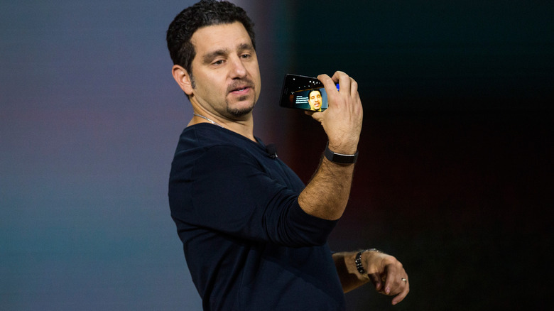 Panos Panay shows off a Lumia phone in 2015