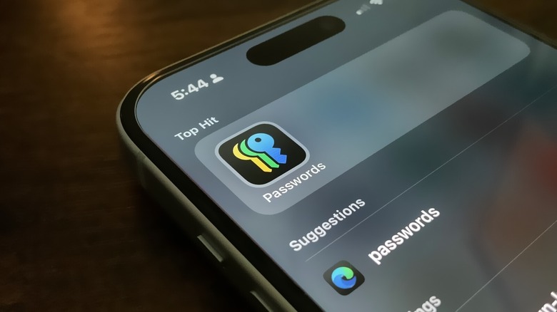 Passwords app icon on iPhone