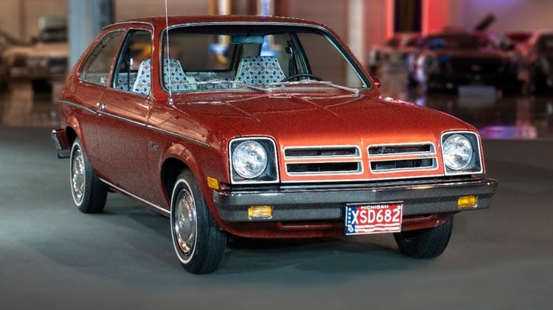 1976 Chevy Chevette parked on show floor