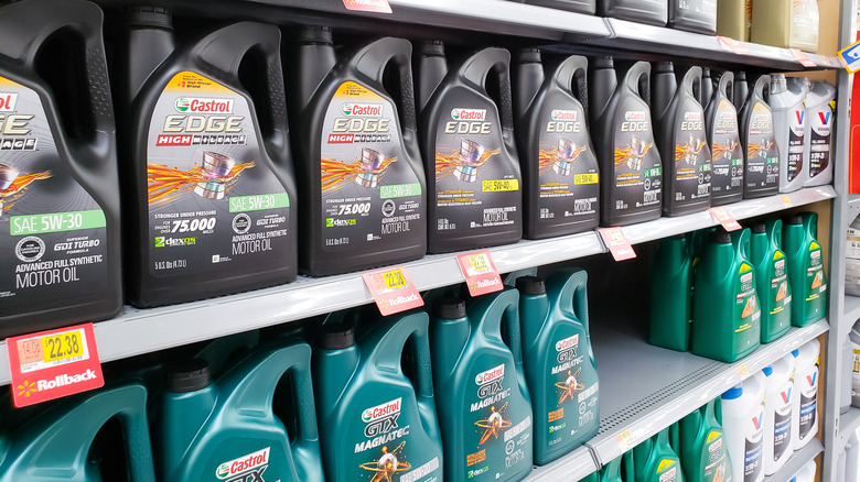 Bottles of Castrol GTX in shop