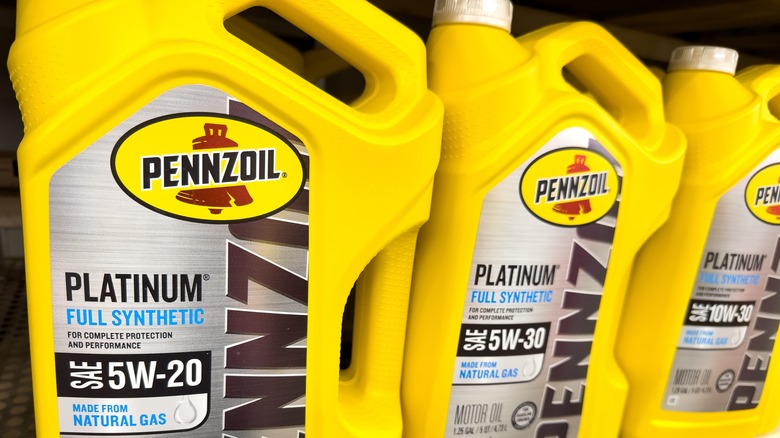 Pennzoil bottles on shelf